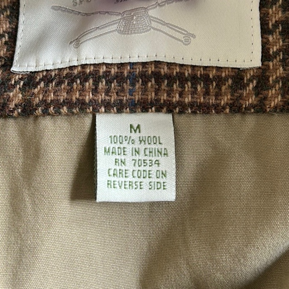Orvis 100% Wool Houndstooth Roadmaster Tweed Bomber Jacket Size M - Picture 5 of 10